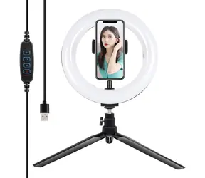 Puluz PKT3073B / Zestaw do vlogowania / Statyw / Lampa pierścieniowa LED / Zacisk do telefonu