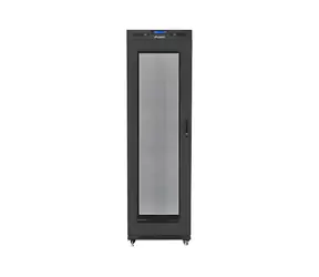 Lanberg Rack 42U czarny / Szafa rack / 19" / 600x1000 mm / Opakowanie płaskie / Drzwi perforowane / LCD