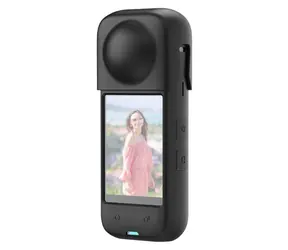 Puluz PU985B do Insta360 X4 czarny / Etui silikonowe / z osłoną obiektywu