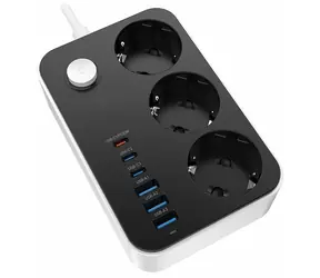 Colorway Listwa gniazdowa 3x Schuko / Listwa gniazdowa / 3x USB-C 20W / 3x USB-A / kabel 2 m