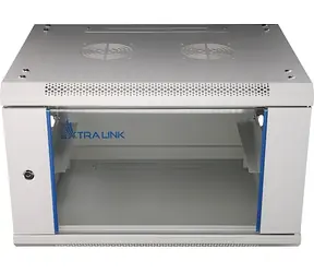 Extralink EX.8567 szary / Szafka wisząca / 19" / 6U / 600x600 mm / drzwi szklane