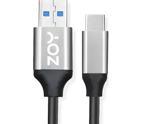ZOY ZCAC1 czarno-srebrny / kabel USB / USB-A (M) - USB-C (M) / 1 m