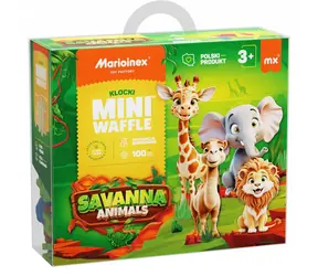 MARIOINEX Mini zestaw do budowania gofrów Zwierzęta sawanny / 100 elementów