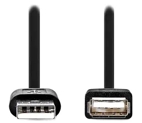 Przedłużacz USB-A Nedis czarny / Przedłużacz / USB 2.0 / USB-A - USB-A / złącza niklowane / 1 m