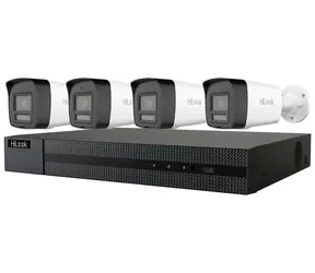 HiLook Kit Bullet 2TB / Zestaw kamer / SMART lampa hybrydowa / 1x NVR-108MH-C/8P / 4X IPC-B180HA-LUF 8Mpix