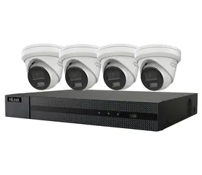 HiLook Kit Turret 2TB / Zestaw kamer / SMART oświetlenie hybrydowe / 1x NVR-108MH-C/8P / 4X IPC-T280HA-LUF 8Mpix