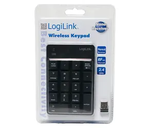 LogiLink ID0120 czarny / Klawiatura numeryczna / Bezprzewodowy / 18 klawiszy / 2,4 GHz