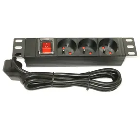 Panel rozdzielczy Xtendlan 10" 3x230V czarny / Przedłużacz / 3 gniazda / włącznik / 1,8 m