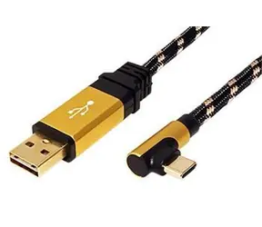Kabel USB Roline USB-A(M)-USB-C(M) kątowy 90° / Kabel / USB 2.0 / złącze dwustronne / 3 m