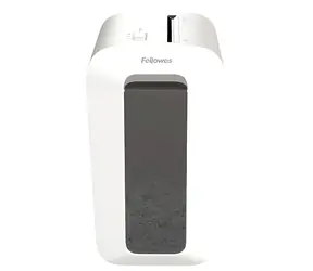Fellowes LX 65 biała / Niszczarka / 10 arkuszy 70g / cięcie poprzeczne 4x40 mm / 22 l