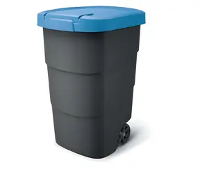 Kosz na śmieci Prosperplast Wheeler 95 l antracyt, niebieska pokrywa / Plastik / H 76,2 × W 49,6 cm