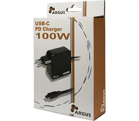 Inter-tech Argus PD-2100 czarny / Ładowarka / USB-C / PD 3.0 / 100W / kabel 1,8m
