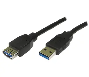 Przewód przedłużający USB 3.0 neutralny / typ A (M) - typ A (F) / 1,8 m / czarny