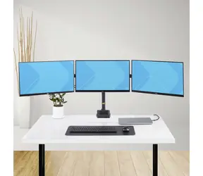 Uchwyt biurkowy StarTech do 3 monitorów czarny / Stojak na 3 monitory / do 27" / nośność 21 kg / ramiona sprężynowe
