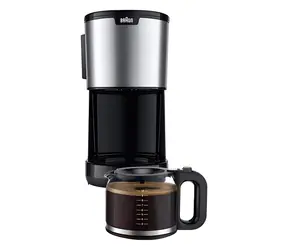 Braun PurShine KF 1500 czarny, stal nierdzewna / Ekspres przelewowy / 1000 W / 10 filiżanek / OptiBrew