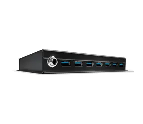 Hub Lindy USB 3.0 7 portów metalowy czarny / hub USB / kabel 0,8 m / 0-65 °C