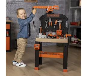 Warsztat Smoby Black+Decker z dźwigiem / 85 części akcesoryjnych / od 3 lat