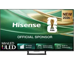 50-calowy Hisense 50E8S czarny / UHD / QLED / MiniLED / 144 Hz / HDMI / Wi-Fi / DVB-T2&C&S2 / subwoofer