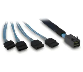 Inter-tech 88885670 czarno-niebieski / Kabel / SFF-8643 - 4X SATA / 12 Gb/s / 50 cm