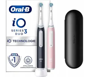 Oral-B iO Series 3N Duo Matt Black/Blush Pink / Elektryczna szczoteczka do zębów / Magnetyczna iO / 3 tryby / Czujnik nacisku
