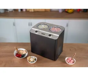 Unold 48835 Doppio NERO / Maszyna do lodów / 250 W / 1,2 l / stal nierdzewna / sterowanie obrotowe