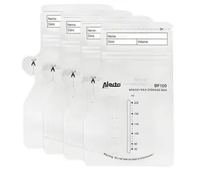 Alecto BF100 / Woreczki na mleko matki / 220 ml / 100 szt. / bez BPA