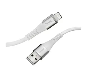 INTENSO A315L biały / USB-A - kabel Lightning / 1,5 m / 12 W / oplot nylonowy
