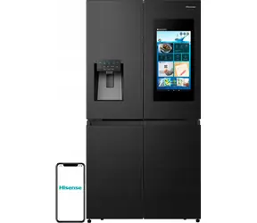 Hisense RQ760N4IFE czarny / Lodówka / Drzwi francuskie / Total No Frost / 577 l / Klasa energetyczna E