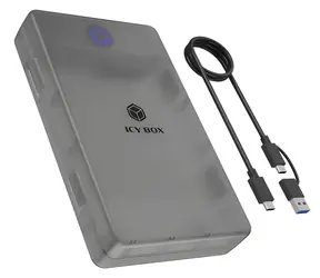 Icy Box IB-388-CU3 czarny / Zewnętrzna obudowa do dysków SSD/HDD SATA 2,5"/3,5" / USB-C / UASP