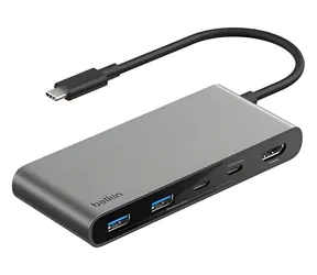 Belkin CONNECT USB-C Hub srebrny / Hub / 7w1 / 2x USB-C