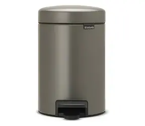 Kosz na śmieci Brabantia Newicon Confident platinum / Kosz pedałowy / 3 l / średnica 16,8 cm / wysokość 26,4 cm