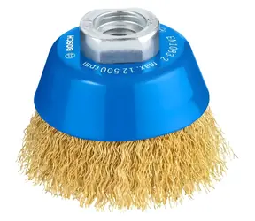 BOSCH Clean for Metal O70 mm M14 / Szczotka druciana / Drut mosiężny 0,3 mm / 12 500 obr./min