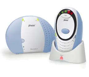 Alecto DBX-85 ECO biały/niebieski / Elektroniczna niania / DECT / zasięg 300 m / Oddzwanianie
