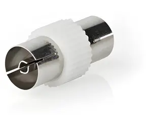 Adapter koncentryczny Nedis IEC-IEC biały / Adapter / niklowany / 75 Ohm