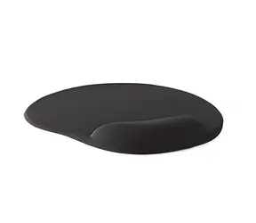 Podkładka żelowa pod mysz Nedis 215 mm, czarna / Podkładka pod mysz / Ergonomiczna podpórka pod nadgarstek / Podstawa antypoślizgowa