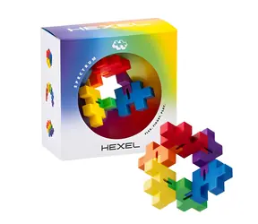 PLUS- PLUS Fidget Hexel Spectrum / Zabawka antystresowa / 6 sztuk / kolory tęczy