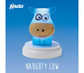 Alecto NAUGHTY COW niebieska krowa / Lampka nocna dla dzieci / LED / 3 baterie AA