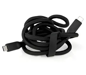 Nedis USB-C - USB-C czarny / Kabel / Silikonowy / USB 3.2 Gen 1 / 60 W / 5 Gb/s / 4K 60Hz / 1,5 m