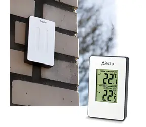 Alecto WS-1050 biały / Stacja pogodowa / bezprzewodowy czujnik zewnętrzny / temperatura wewnętrzna i zewnętrzna