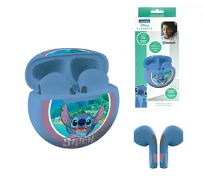 Lexibook Stitch sluchátka do uší modrá / Sluchátka / Bluetooth / s mikrofonem / nabíjecí pouzdro / dotykové ovládání