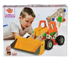 Zestaw konstrukcyjny EICHHORN Constructor Ładowarka kołowa / 140 elementów / od 5 lat / drewno, plastik