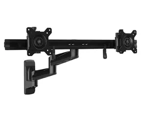 Ramię ścienne StarTech do 2 monitorów czarne / Ramię do 2 monitorów / 15-24" / nośność 10 kg / obrót 360°