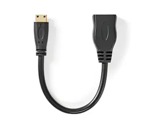 Kabel HDMI mini-HDMI Nedis High Speed 0,2 m czarny / HDMI / 4K 30 Hz / 10,2 Gb/s / Ethernet