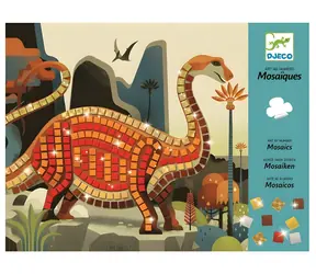 DJECO Mozaikowe obrazki Dinozaury / Mozaika kreatywna / 2 obrazki / od 4 lat