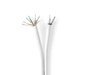 Kabel antenowy i sieciowy Nedis IEC/CAT6 biały / RG58 / 75 Ohm / 25 m