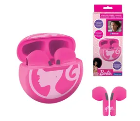 Słuchawki douszne Lexibook Barbie różowe / Słuchawki / Bluetooth / z mikrofonem / etui ładujące / sterowanie dotykowe