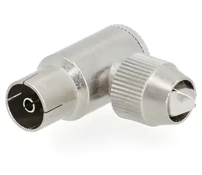 Złącze Nedis gniazdo IEC kątowe / Złącze / niklowane / 75 Ohm / Metalowe