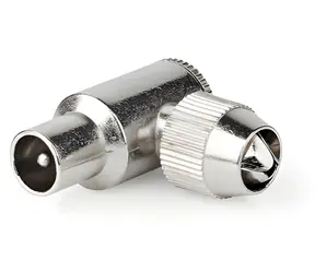 Złącze IEC Nedis kątowe 90° / Złącze / 75 Ohm / Niklowane / Metalowe / 2 szt.