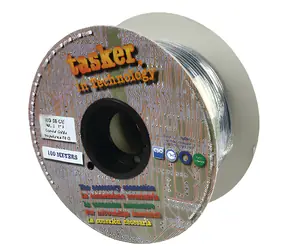 Kabel koncentryczny Tasker RG58 100 m czarny / Kabel koncentryczny / Średnica 5 mm / Ekranowany / Rolka