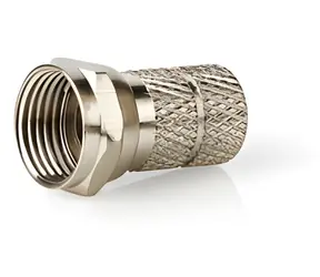 Złącze F Nedis skręcane srebrne / Złącze / Proste / 75 Ohm / Niklowane / 5 szt.